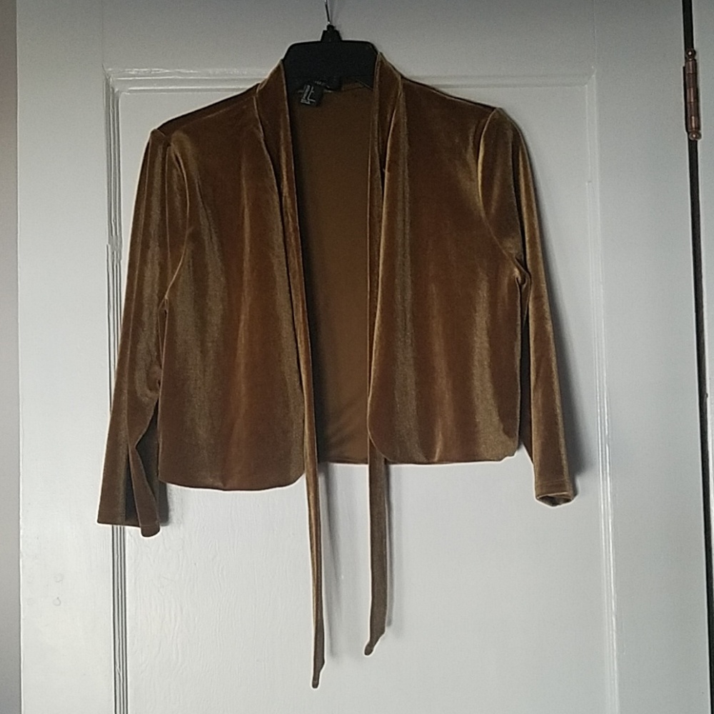 🍾bronzy gold cropped cardigan